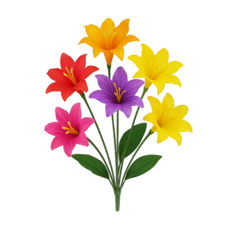 Artificial 6 Kali Flower Bouquet in Multicolor Design