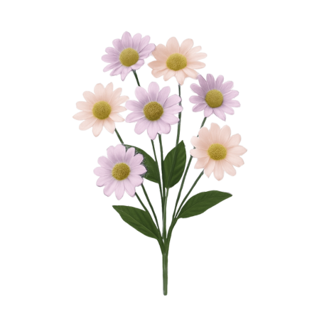 Artificial Dry Daisy Flower Bouquet in Soft Colors