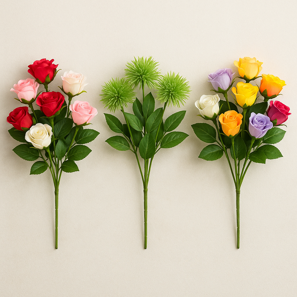 Artificial Flower Bunches - Colorful Home Decoration Flowers and Bouquets