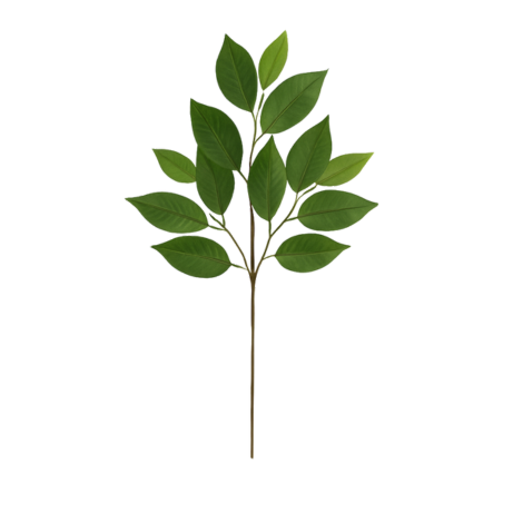 Green Ficus Leaf Spray Artificial Stem for Decoration