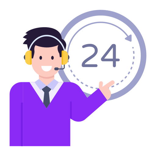 24/7 Customer Support Icon - Assistance Anytime